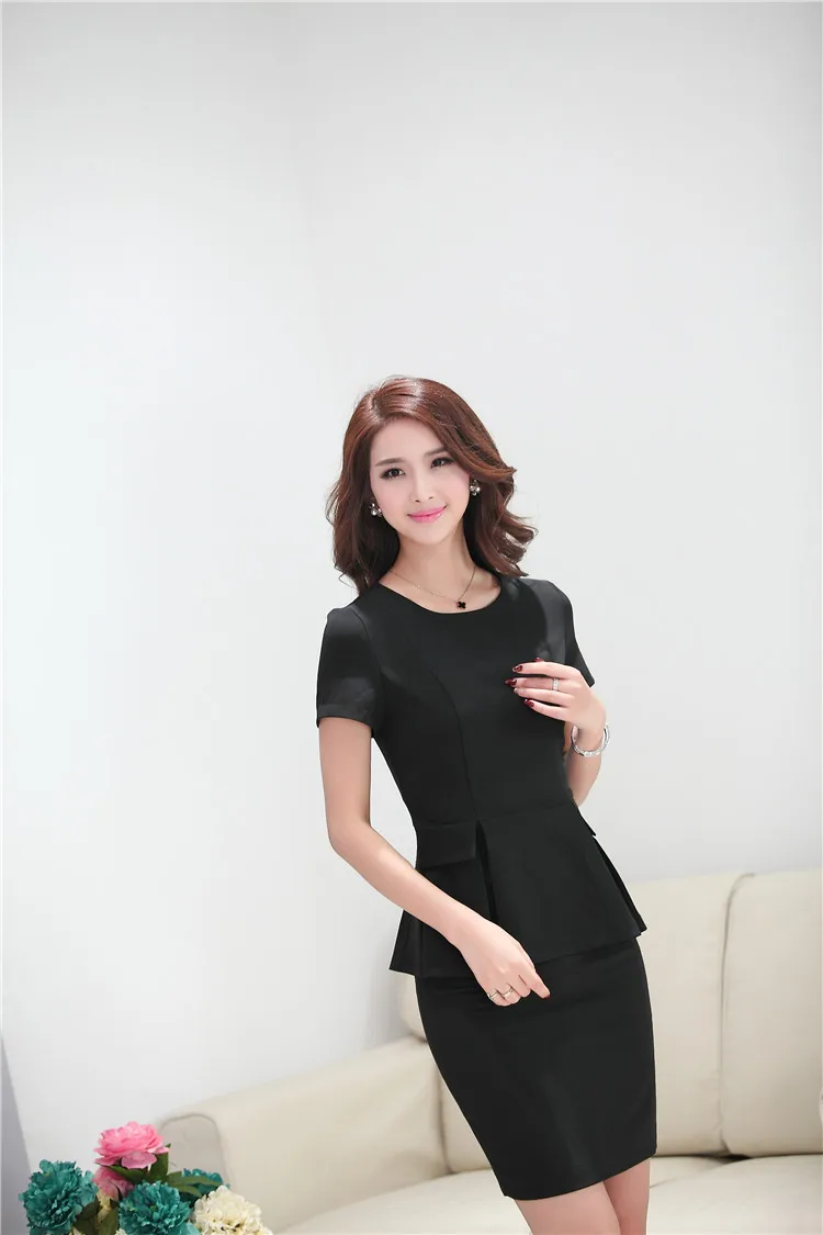 New Professional Skirt Suits With Topini Summer Slim New Professional Skirt Suits With Topini Summer Slim Fashion Short Sleeve Female Business Women Casual Outfits In From S