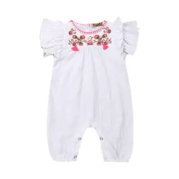 

Newborn Baby Girls Romper 2019 New Kids Ruffles Short Sleeve Floral Jumpsuit Summer Children Playsuit Outfits Clothes