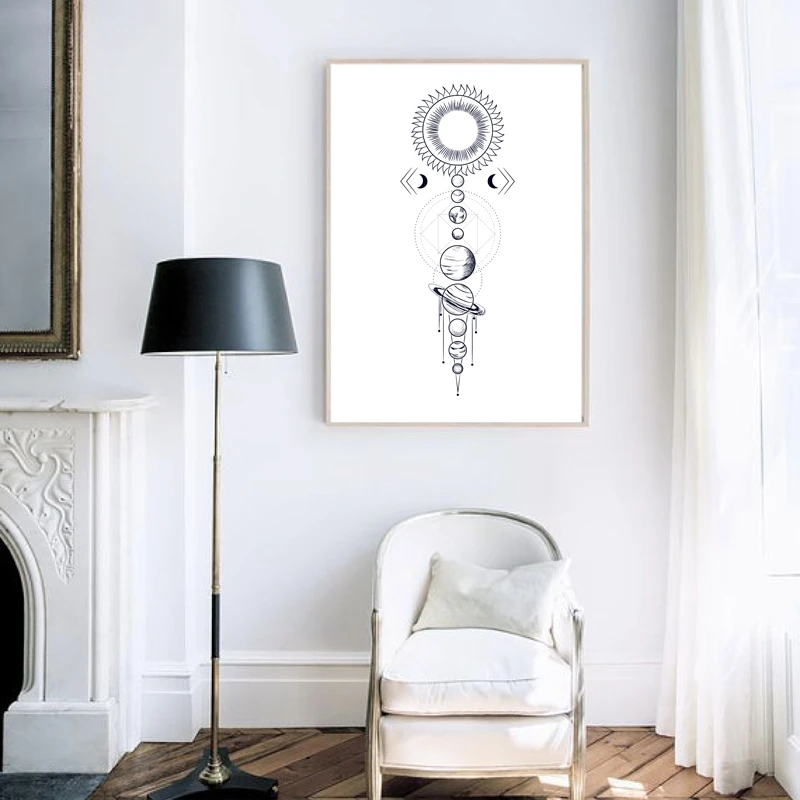 moon phases wall art prints