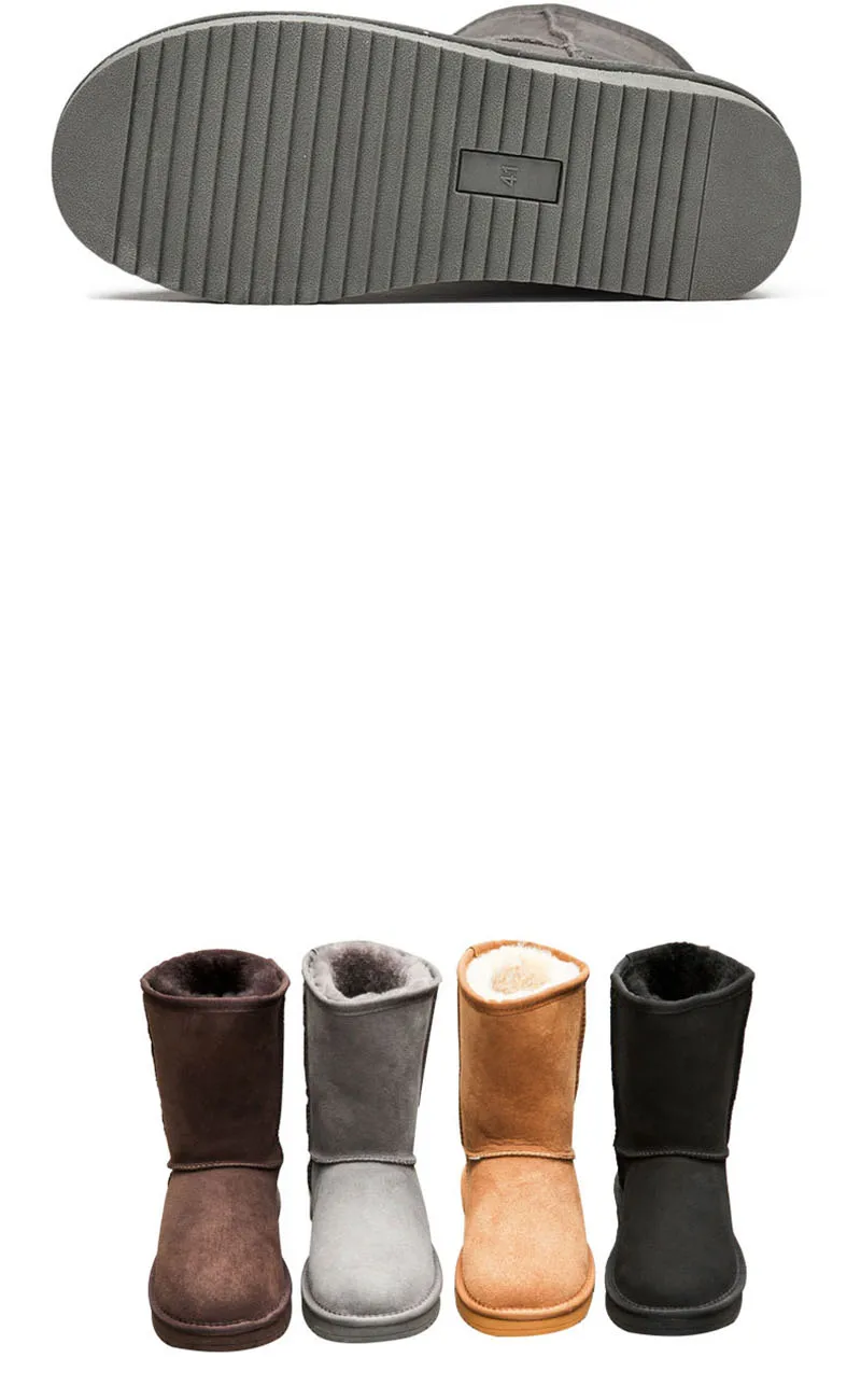 Дизайнерские замшевые черные мужские зимние ботинки теплые модные зимние ботинки до середины икры в австралийском стиле на плоской подошве, из искусственного меха, без шнуровки, Зимняя мужская обувь
