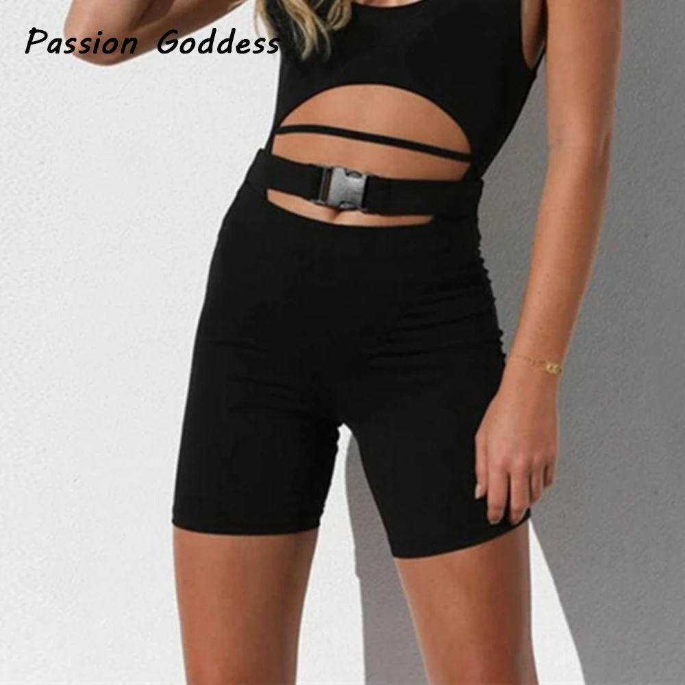 

American Retro Street Women Buckle Shorts Bandage Belt Elastic Fitness Tight Shorts High Waist Feminino Bottoms Lift Hip Shorts