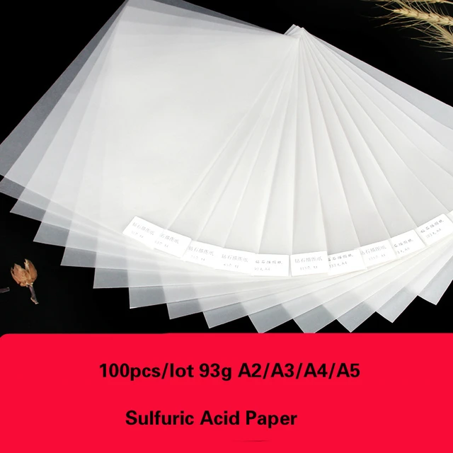 100 Sheets 93g A2/A3/A4/A5 Transfer Paper Sulfuric Acid Paper Tracing Papel Calligraphy Linyi Sketch Drawing DIY Painting Paper