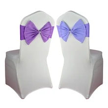 Дешевые 150 шт/партия свадебные декоративные эластичные банты на стулья отель банкет стрейч Подвязка из спандекса для стула полоса красный/синий/желтый