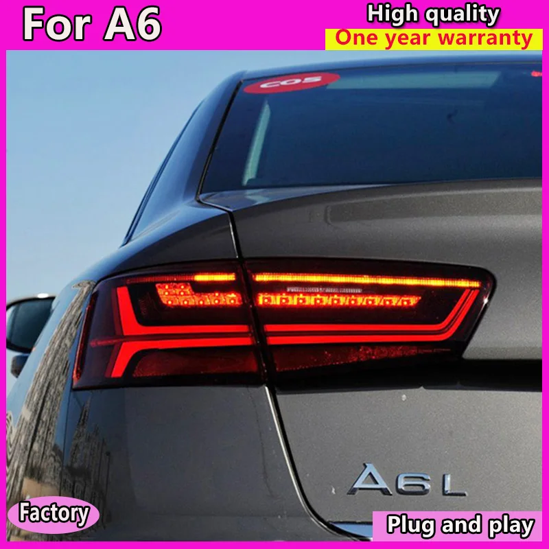 Автостайлинг для задних фонарей Audi A6 2012-2016 светодиодный ные задние фонари DRL