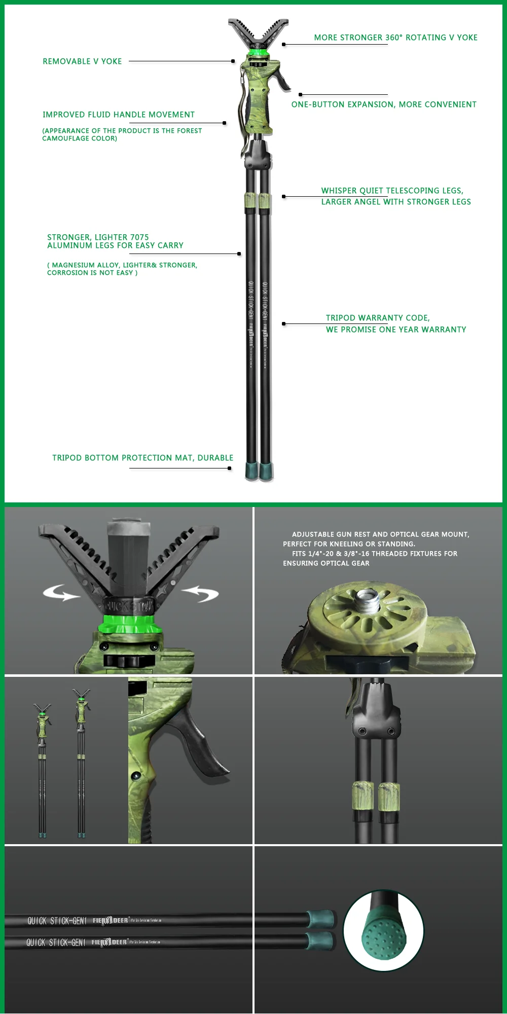 Fierydeer DX-003-02 180 см триггер stick180cm, Venum на открытом воздухе Predator Верховного quickSticks, съемка поддержка для охоты