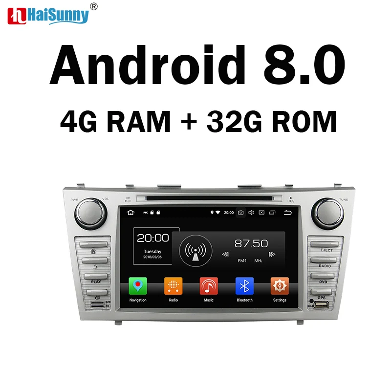 Haisunn 4G Оперативная память Android 8 0 автомобильный DVD для Toyota Camry 2006 2007 2008 2009 2010 2011 Octa Core
