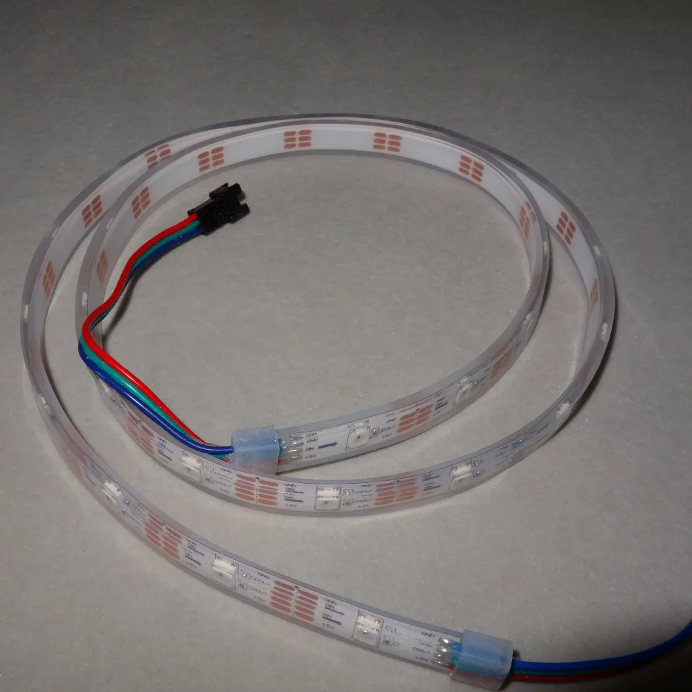 1 м длинный адресуемый DC5V WS2812B светодиодный пиксель srip IP68 30 шт. WS2812B/M с пикселей