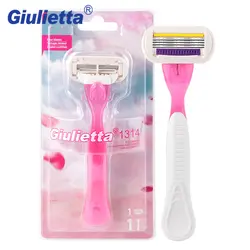 Giulietta GF4-0113 бритвенная бритва для женщин набор (1 ручка и 1 лопасть) безопасность лица красота руководство прямое бритвенное лезвие Rasoir