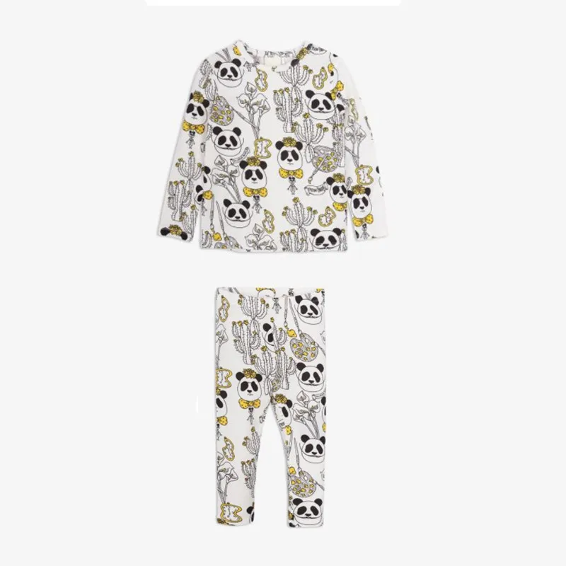 

BOBOZONE panda print dress long-sleeve t-shirt pants for kids girls boys clothing