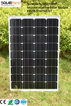 Solarparts 1x 100W Monocrystalline Solar Module by mono solar cell factory cheap selling 12V solar panel for RV/Marine/Boat use.