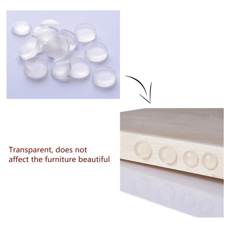 Door Stopper 16MM Dia 8MM Thickness Silicon Rubber Kitchen Cabinet Self-Adhesive Damper Pad Furniture Hardware 12