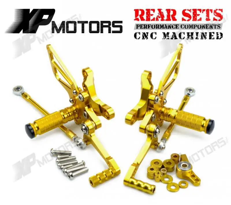 

Gold CNC Adjustable Racing Foot Pegs Pedals Rear Sets For Ducati 848 2008 2009 2010