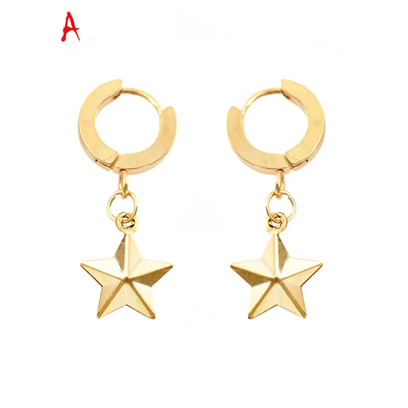 2018 Trendy Earrings for women Dangle earrings Stainless Steel Earrings Golden Moon Pendant Earrings Jewelry Brincos J19#N (14)