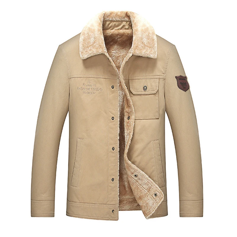 Casual Classic Winter Fashion Brand Clothes Fleece Thick Warm Woolen Overcoat Blend Men's Coat