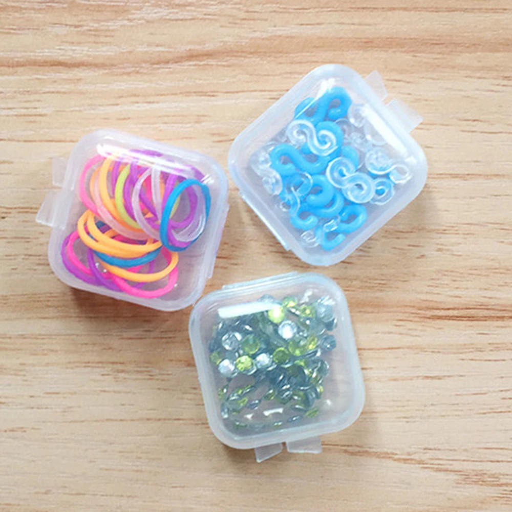 

New 10pcs Mini Transparent Plastic Small Box Jewelry Earplugs Storage Box Container Beads Makeup Transparent Storage Box