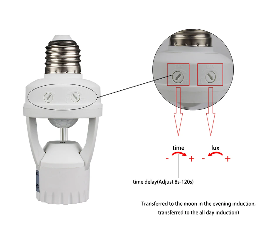 Супер яркий 15 Вт 220 В E27 светодиодная лампа+ лампа адаптер держатель лампы PIR датчик движения держатель лампы Bombilla Led 220 В E27 датчик