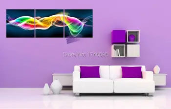 

3pcs Big size modern Abstract colorful light Wall Art Picture living room home decor Canvas Art Print blue printed oil Painting