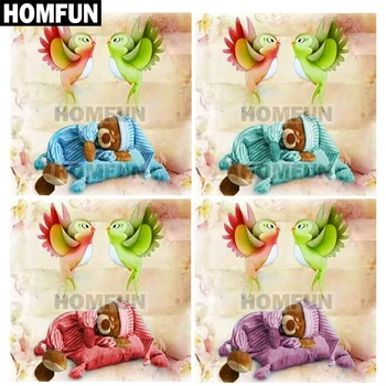 

HOMFUN Full Square/Round Drill 5D DIY Diamond Painting "Bear & Bird" 3D Embroidery Cross Stitch 5D Rhinestone Decor A01781
