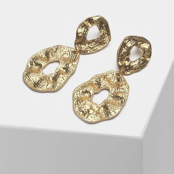 

Amorita boutique Irregular pleat design fashion drop earrings