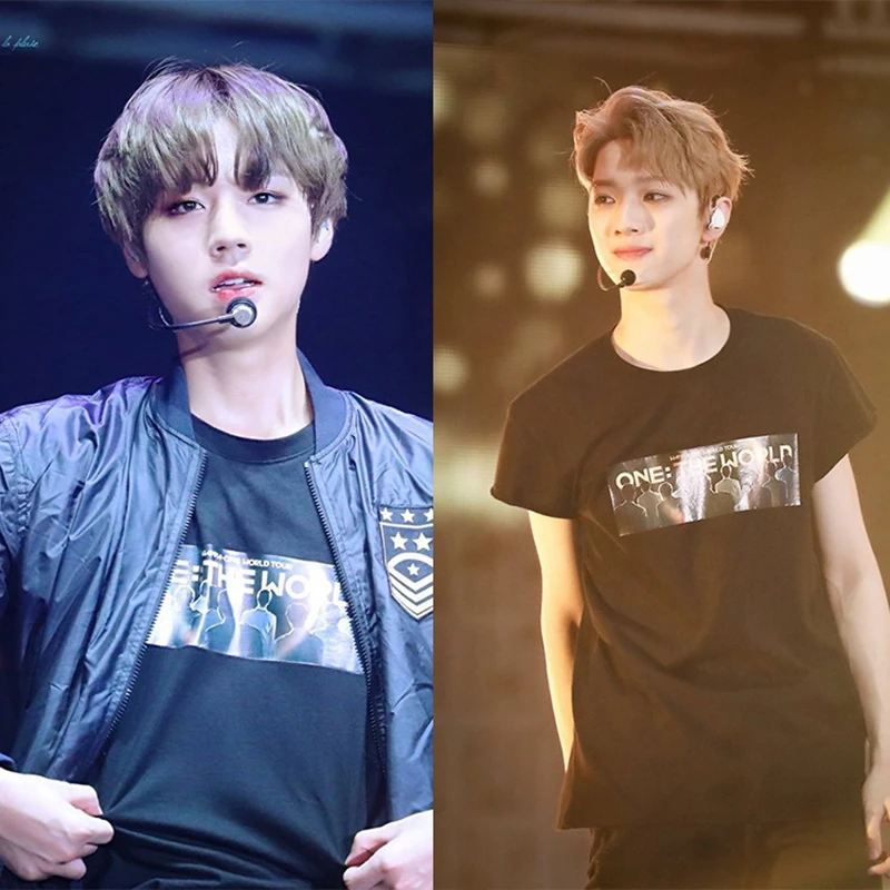 KPOP Wanna One men tshirt ONE THE WORLD Concert Fan Support Short sleeve unisex summer T-shirt causal Tee Tops New (6)