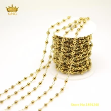 5 метров 4 мм проволока обернутая золотой Латунный титановый гематит Круглые бусы четки цепи для изготовления украшений ожерелья DIY браслет ZJ97