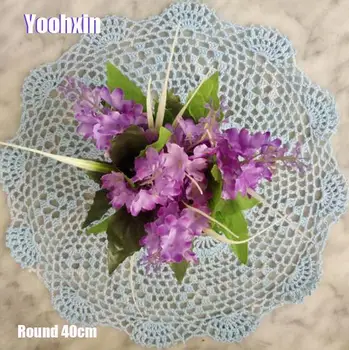 

Modern Round cotton placemat cup coaster mug kitchen wedding drink table place mat cloth lace Crochet tea coffee doily pan pad