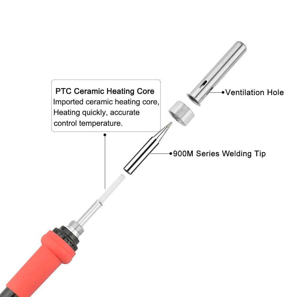 NEWACALOX 60W 110V/220V Adjustable Temperature ESD Soldering Iron Kit Desoldering Pump Soldering Iron Stand Tweezers Multimeter
