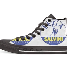 Lega(Лига) Логотип Повседневная Высокая холщовая обувь кеды для Прямая