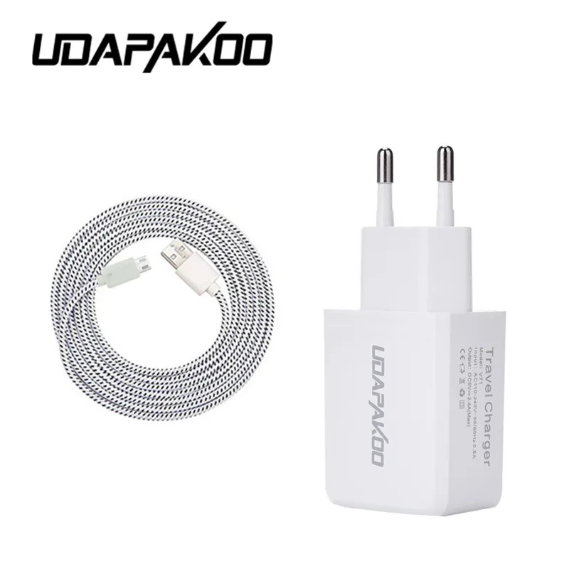 

for Asus Zenfone 2 Max ZC550KL Alcatel infocus 2a EU/US Adapter & nylon micro usb Charger nice for samsung J4 J6 J8 A6+ android