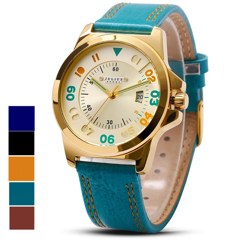 Top Julius Men's Homme Wrist Watch Big Fashion Hours Dress Bracelet Retro Leather Young Student Boy birthday Christmas Gift Top Julius Men's Homme Wrist Watch Big Fashion Hours Dress Bracelet Retro Leather Young Student Boy birthday Christmas Gift