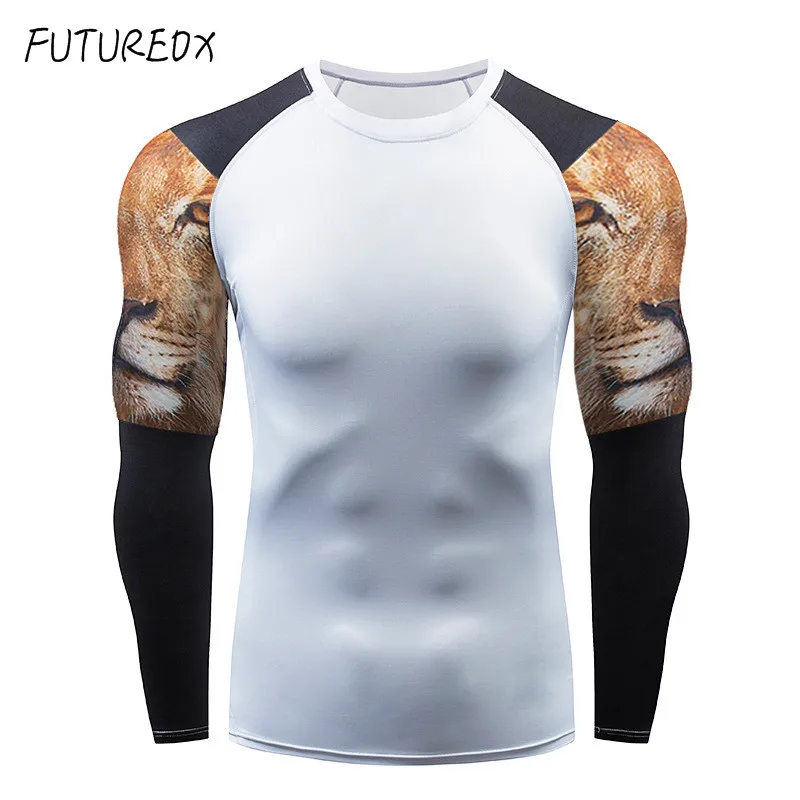 The latest models lion head men's compression warm suit warm bottom long-sleeved sweater trousers clothing rash guard men's suit The latest models lion head men's compression warm suit warm bottom long-sleeved sweater trousers clothing rash guard men's suit