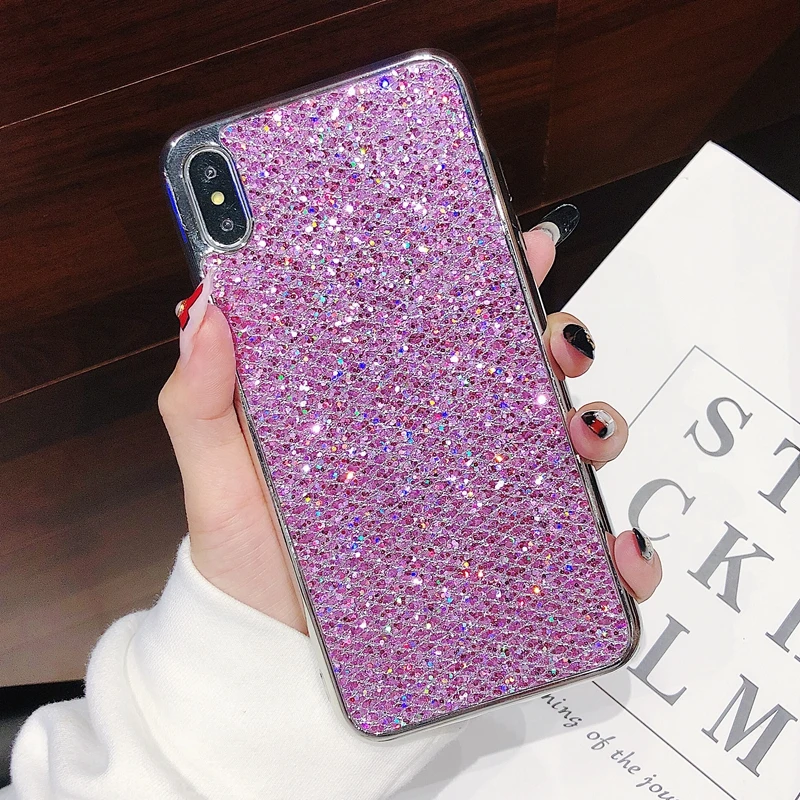

Soft Glitter Case Cover for iphone X XS MAX XR 10 7 8 6 6s Plus SE 5 5S Sexy Plating Bling Thicken Dropproof Full Coverage Shell