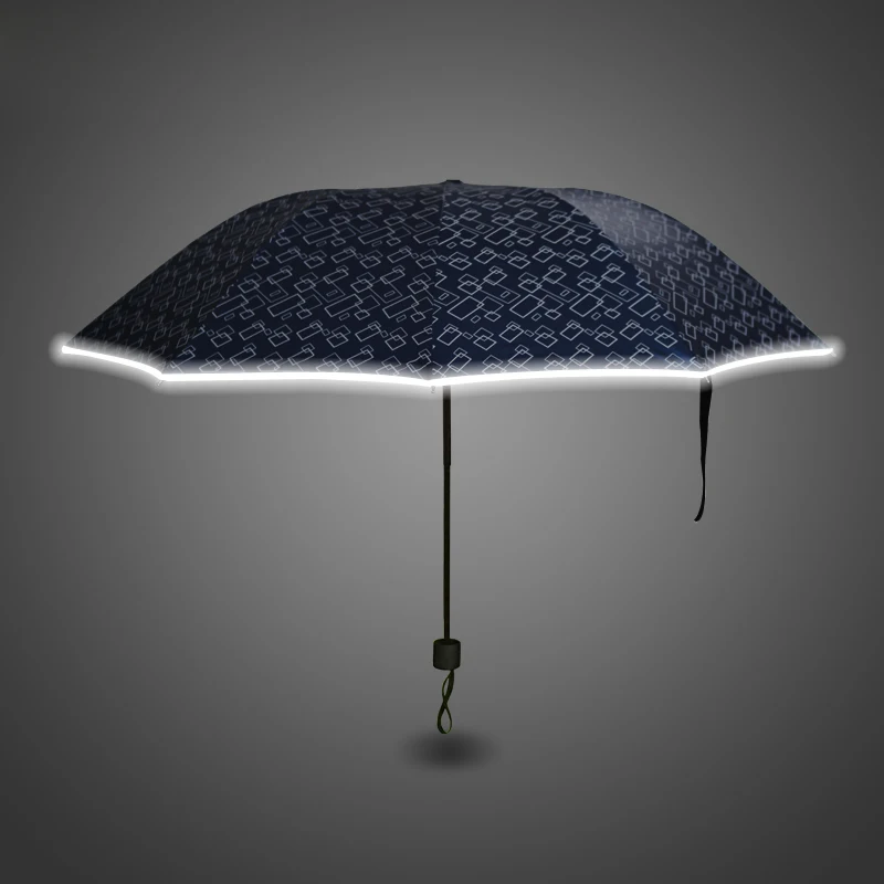 

New style fashion high technology creative reflective function large capacity sunny and rainy three-folding umbrella