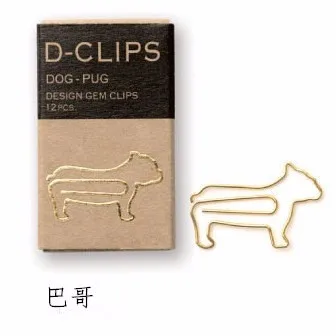 Закладки для изысканной формы животного личности винтажный миниатюрный металлический зажим милая собака бумажный зажим