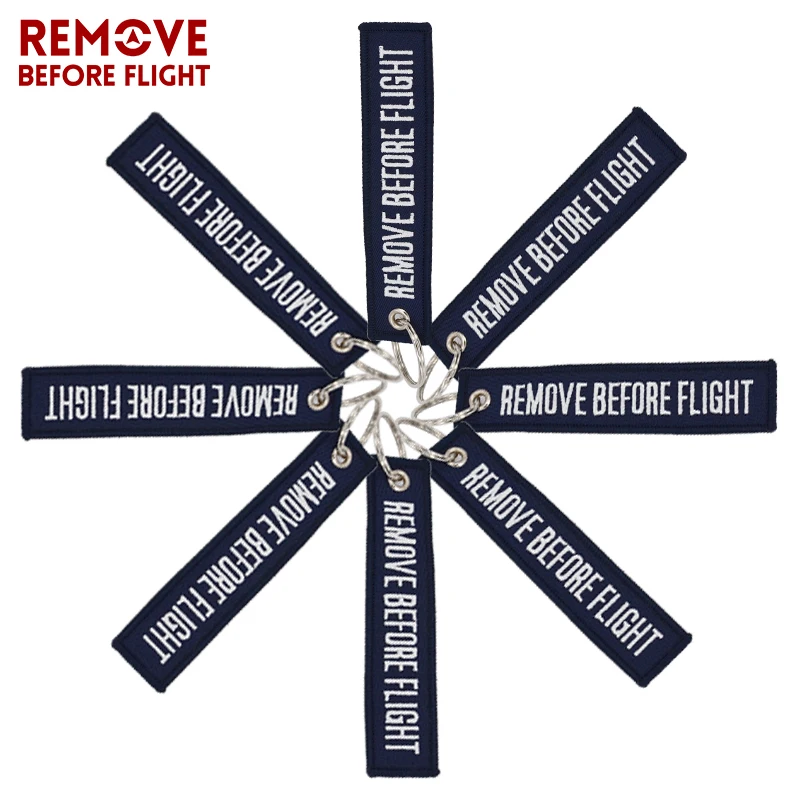 Remove Before Flight OEM Key Chains Navy Blue Embroidery Key Fobs Chains Jewelry Aviation Gifts Chaveiro Masculino Berloques (5)
