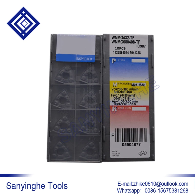 

10 шт./лот WNMG080404-TF IC907 / WNMG080408-TF IC907 CNC карбидные Токарные вставки