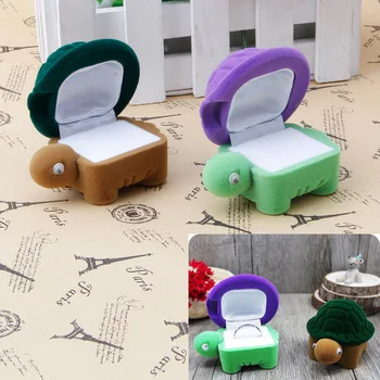 

1pcs Cute Jewelry Storage Holder Turtle Tortoise Ring Earring Oragnizer Gift Box Case