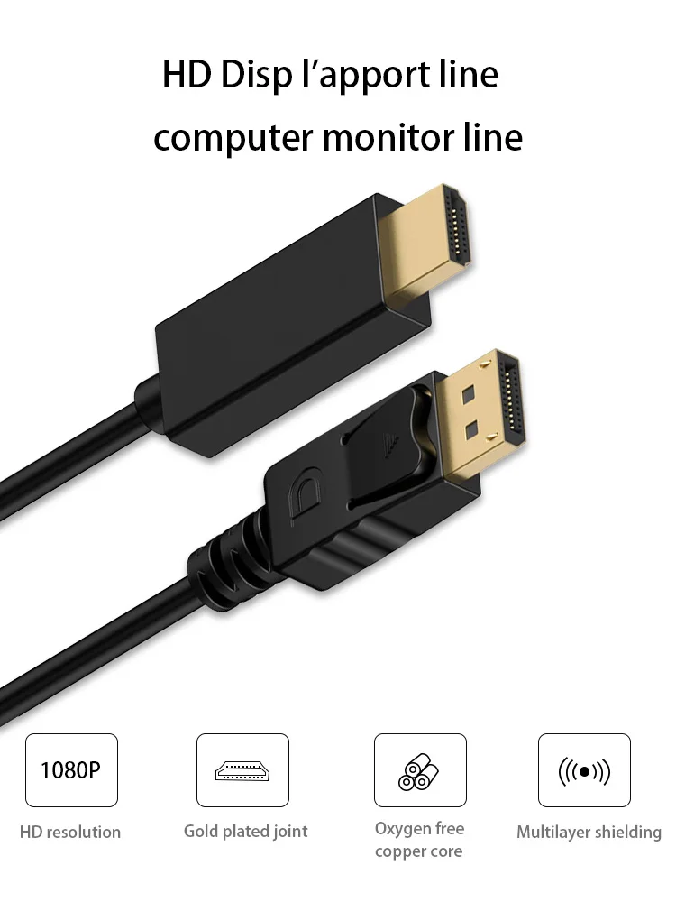 Дисплей порт кабель к HDMI адаптер DP к HDM позолоченный 1080P 60 Гц мужчин и мужчин для ПК ноутбук HD проектор 1,8 м 3 м