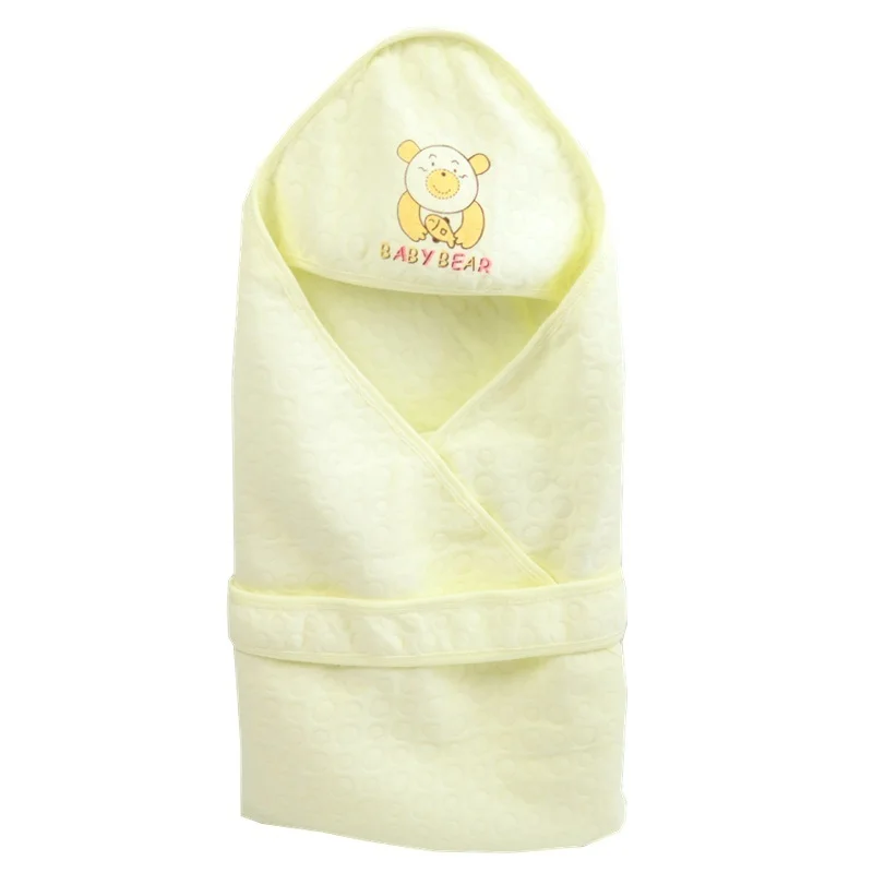 Летнее одеяло для новорожденных, хлопковое дышащее одеяло для пеленания, одеяло для новорожденных, с капюшоном, спальный мешок, Parisarc, постельные принадлежности, одеяло s - Цвет: Yellow