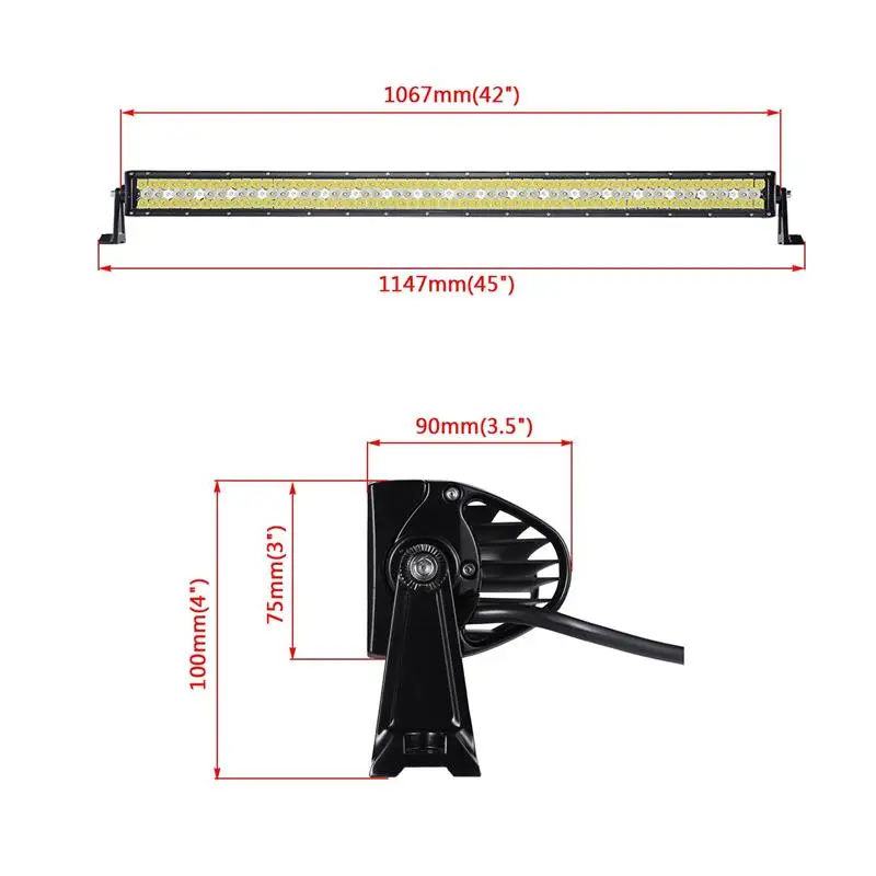 Partol 14 22 32 42 52 50 дюймов 144W 240W 360W 480W 600W 576W 3 ряда прямой светодиодный светильник бар рабочий светильник для бездорожья 4WD 4x4 лодка автомобиль