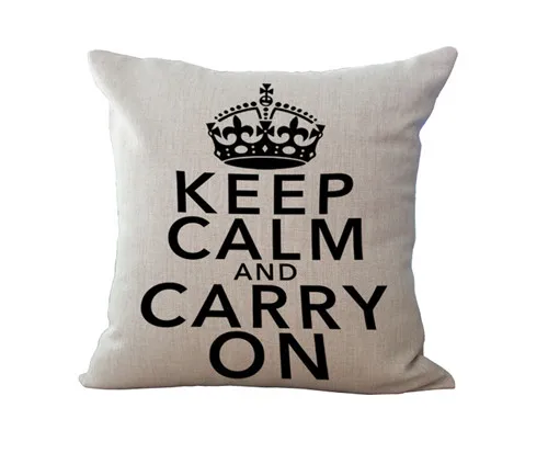 Чехол для подушки Keep Calm Carry On из хлопка и льна с Эйфелевой башней и короной в черно-белую полоску домашний декоративный с рисунком наволочки - Цвет: 6