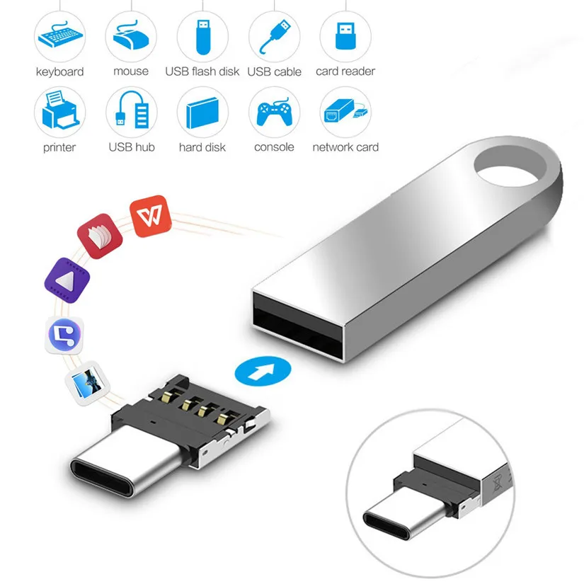 HIPERDEAL USB C к USB A 3,0 адаптер конвертер Разъем Премиум Алюминий для MacBook Pro Телефон# D