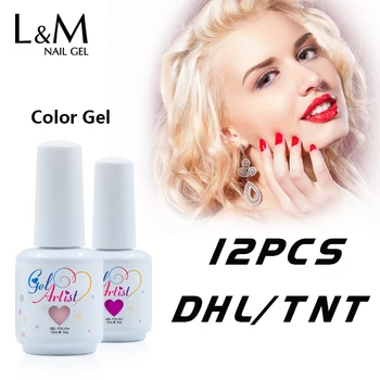 

12 pcs Gelartist uv led soak off nail polish New Color DHL Free Shipping gel nail polish bling