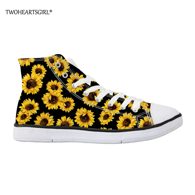 

Twoheartsgirl Sunflowers Women Canvas Shoes Ladies Lace Up Casual Shoes Comfortable Female Vulcanized Shoes Women's Sneakers