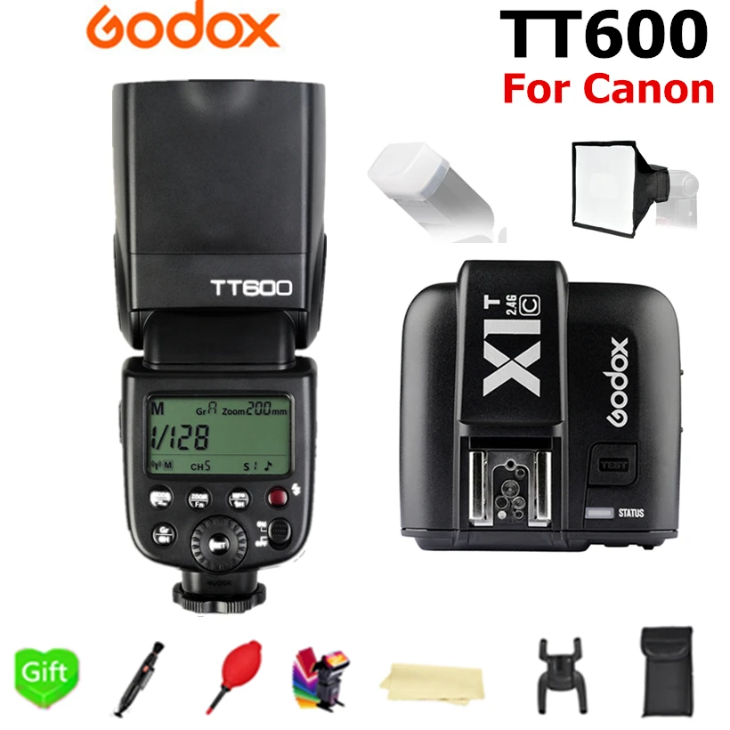 Godox TT600 TT600S 2,4G Беспроводная TL HSS 1/8000s вспышка+ X1T-C 2,4G беспроводной ttl триггер для камеры Canon - Цвет: Красный