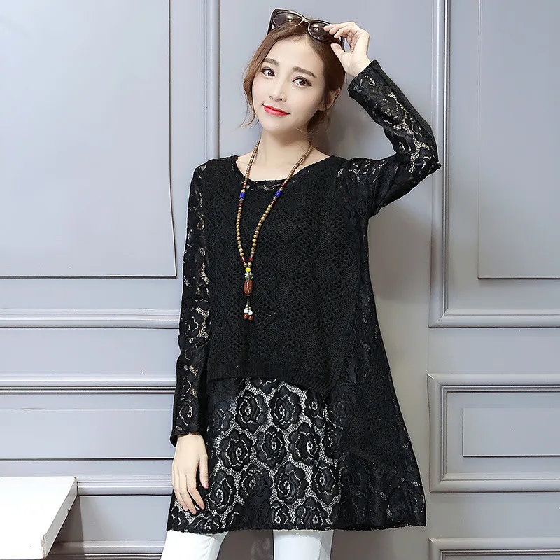 

2016 Long Lace Sweater Whom Women's Sleeve Of New Fund Of 2616 Autumn Winters Is Easing Off Two Sweaters Render Unlined Upper