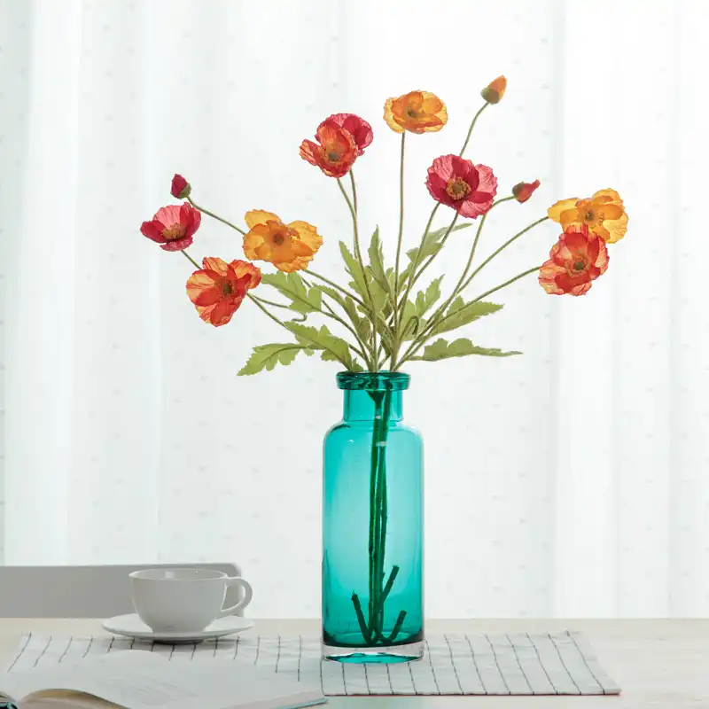 Home Decor Glass Vases Blue Flower Vase Christmas Decoration