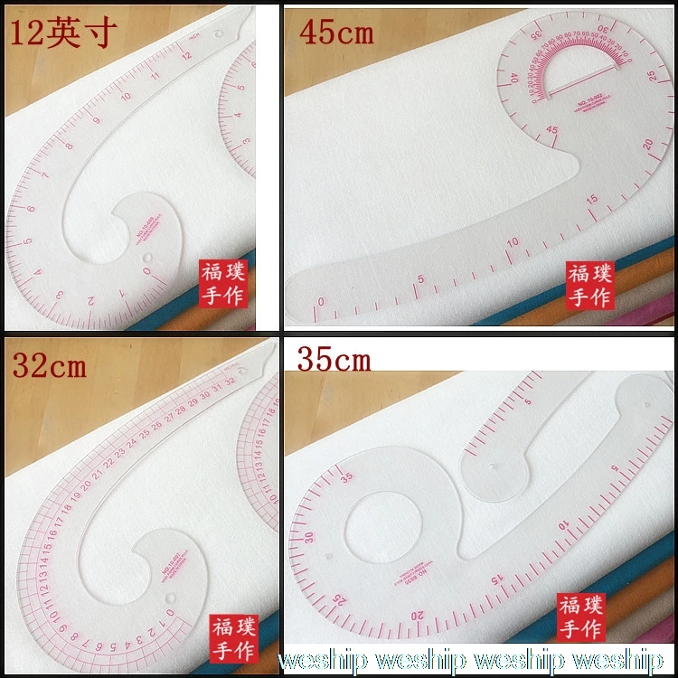 

vary form curve rule/comma-shaped curve ruler/Sleeve curve ruler for patchwork /Making clothes 1 order=1 pc 02