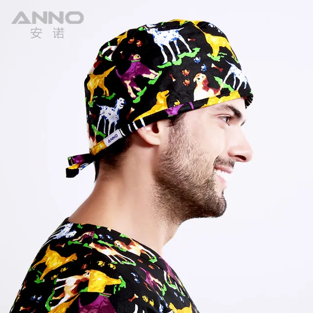 Colorful Print Scrub Skull Cap 
