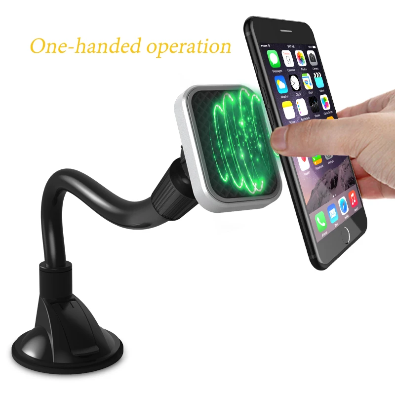 XMXCZKJ Long Arm Mobile Phone Magnetic Car Windshield Dashboard Mount Holder Desk Sucker Cup Cell Phone Stand For iPhone Xiaomi